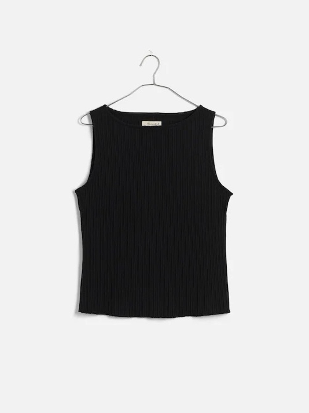 Madewell Ribbed Boatneck Tank in True Black Size Small